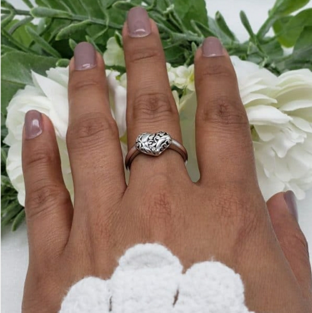 🥰 MY MARIA HEART STERLING SILVER RING - Picture 3 of 4
